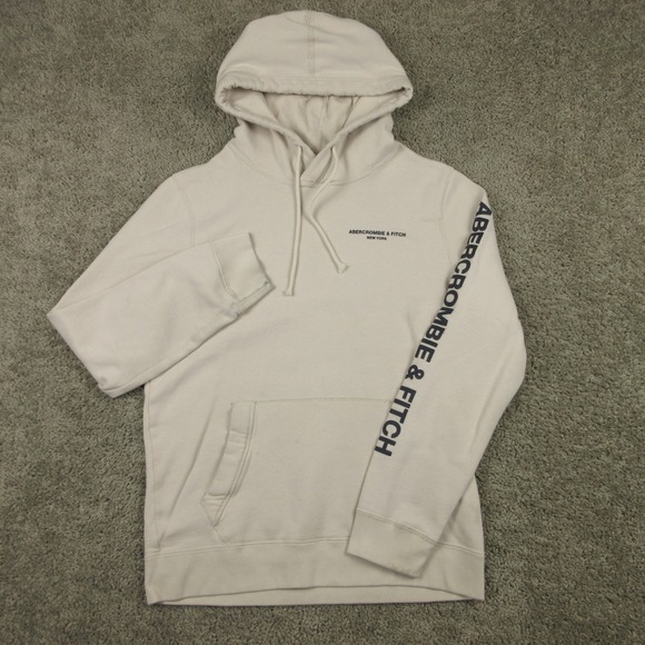 Abercrombie & Fitch Other - Abercrombie & Fitch Sweater Mens Medium Beige Fleece Pullover Hoodie Sweatshirt